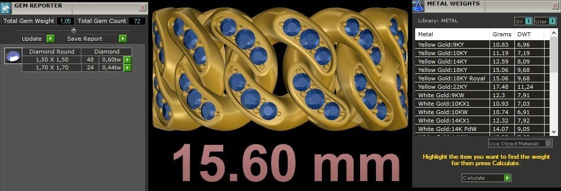 Ring Cuban Chain 10 mm Wide - DIFERENT SIZES 3D print model_10