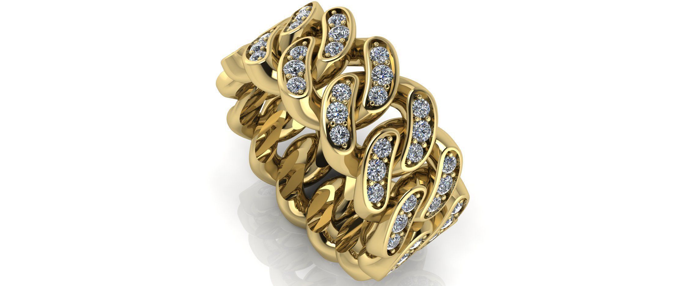 Ring Cuban Chain 10 mm Wide - DIFERENT SIZES 3D print model_2