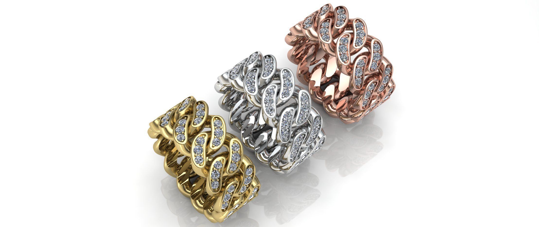 Ring Cuban Chain 10 mm Wide - DIFERENT SIZES 3D print model_1
