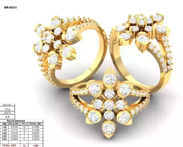 Diamond Ring For Women 3d Print Model