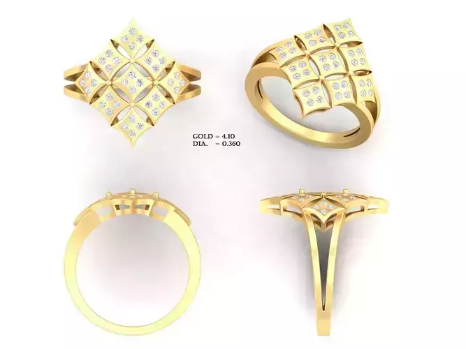 Diamond Ring For Women 3d Print Model