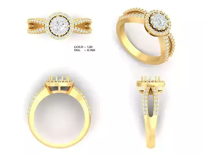 Diamond Ring For Women 3d Print Model