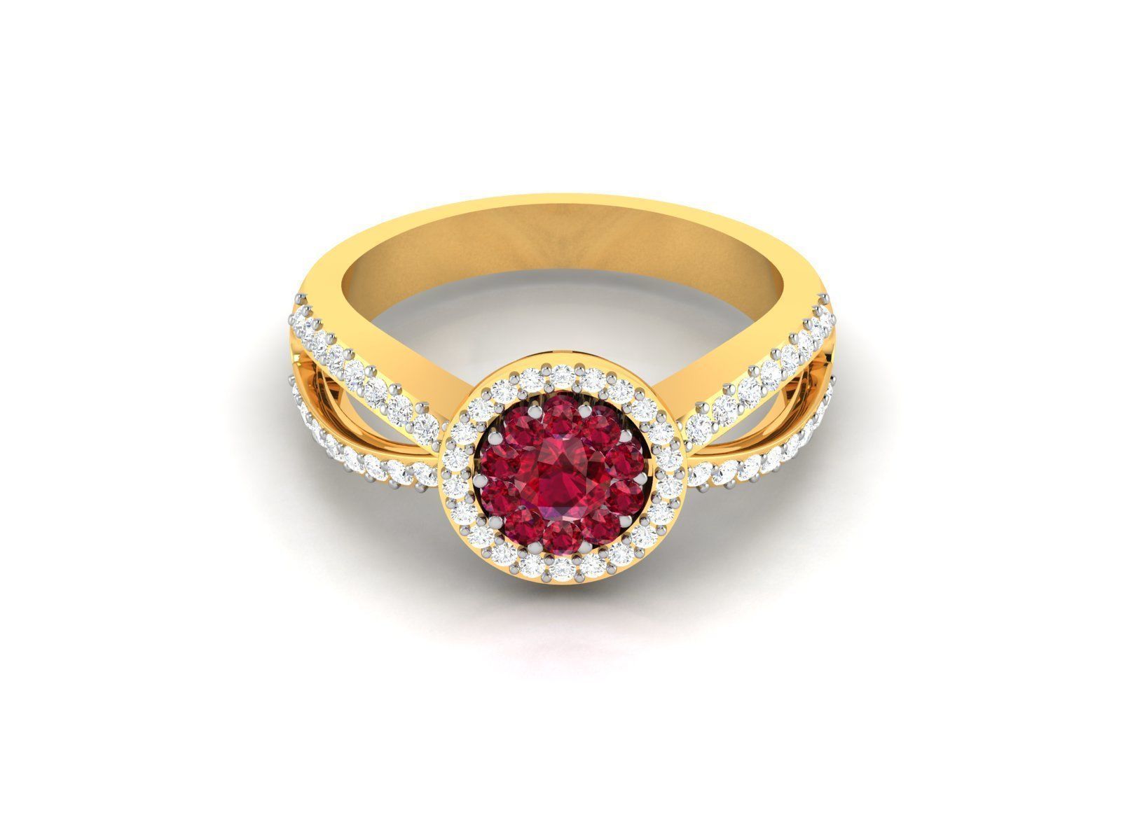 Diamond Ring For Women 3d Print Model 3D print model_3