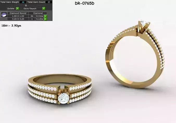 Diamond Ring For Women 3d Print Model
