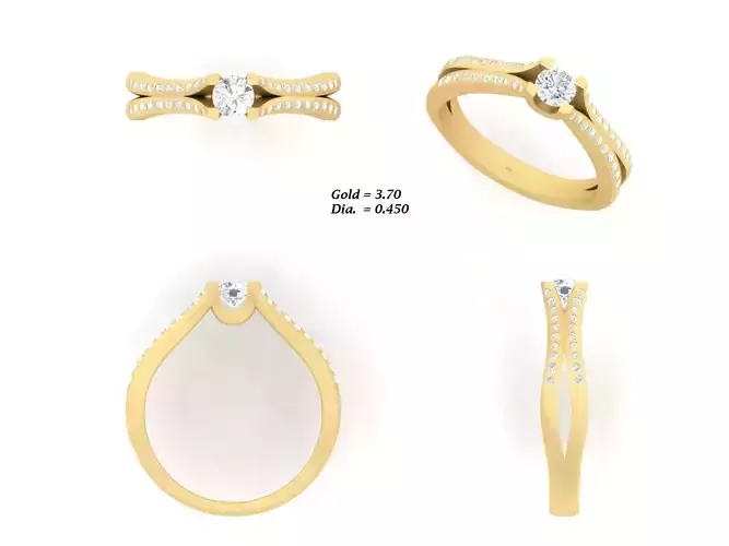 Diamond Ring For Women 3d Print Model