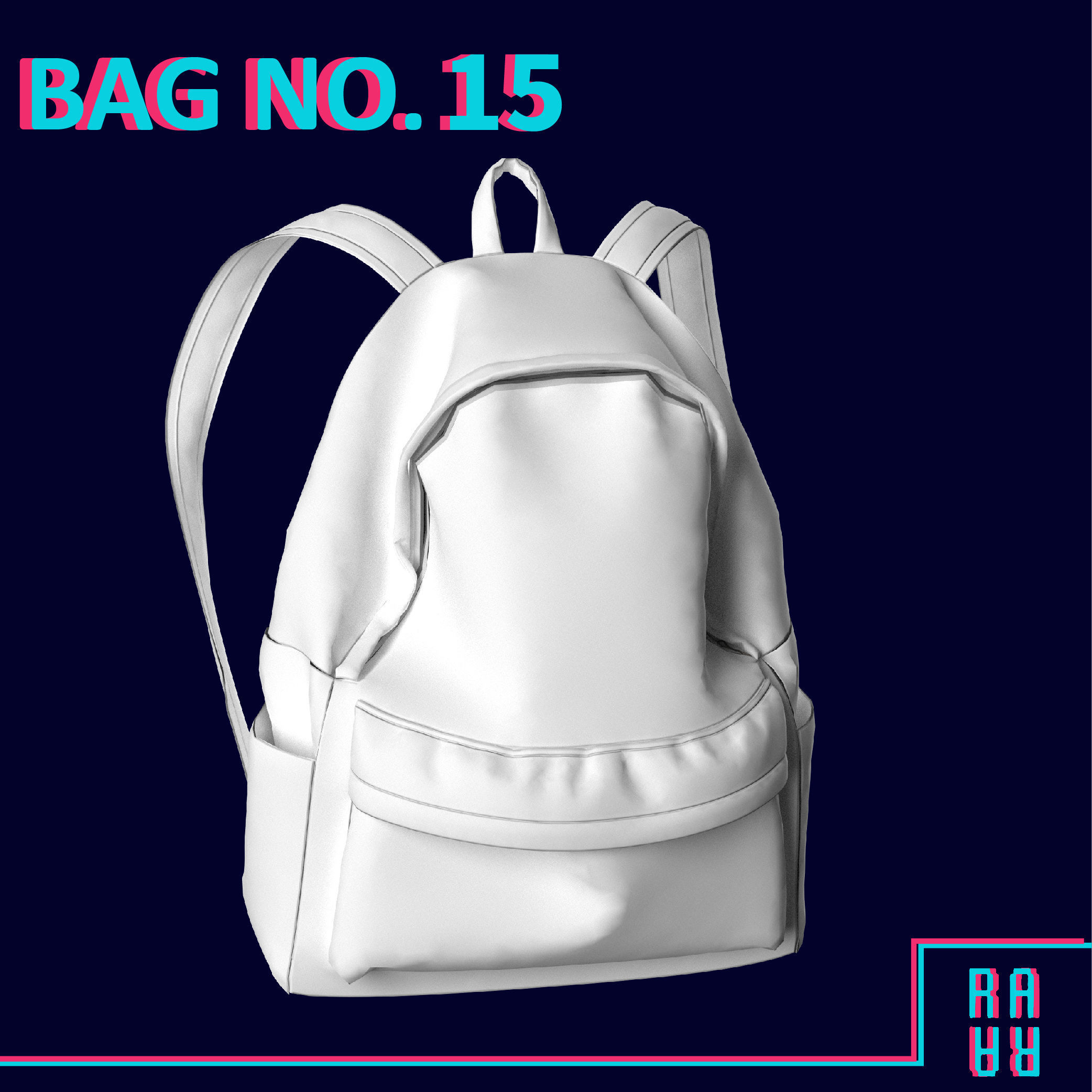 15 BAG and PURSE and BACKPACK 3D MODELS Low-poly 3D model_9