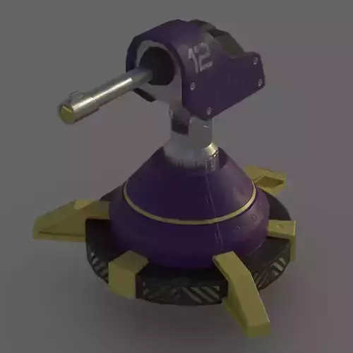 Laser Turret First level Free low-poly 3D model