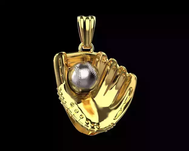 Baseball Glove and Ball Pendant N132 3D print model