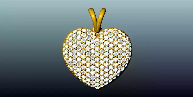 Pave Diamond Heart Pendant