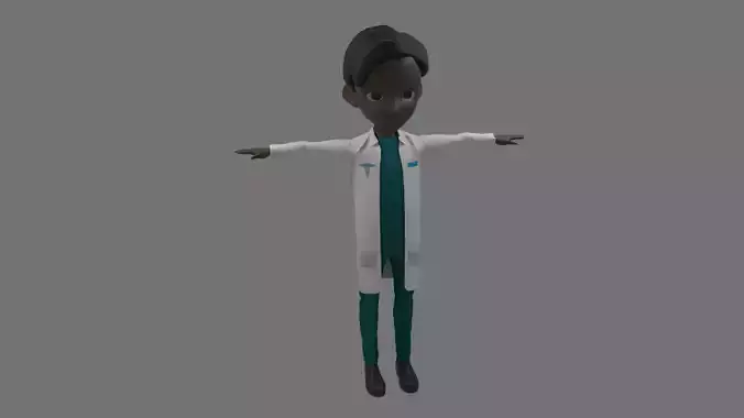 Doctor - Cartoon Character Afro Man