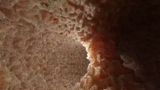8K Endless rock cave with ring shape set 3D model