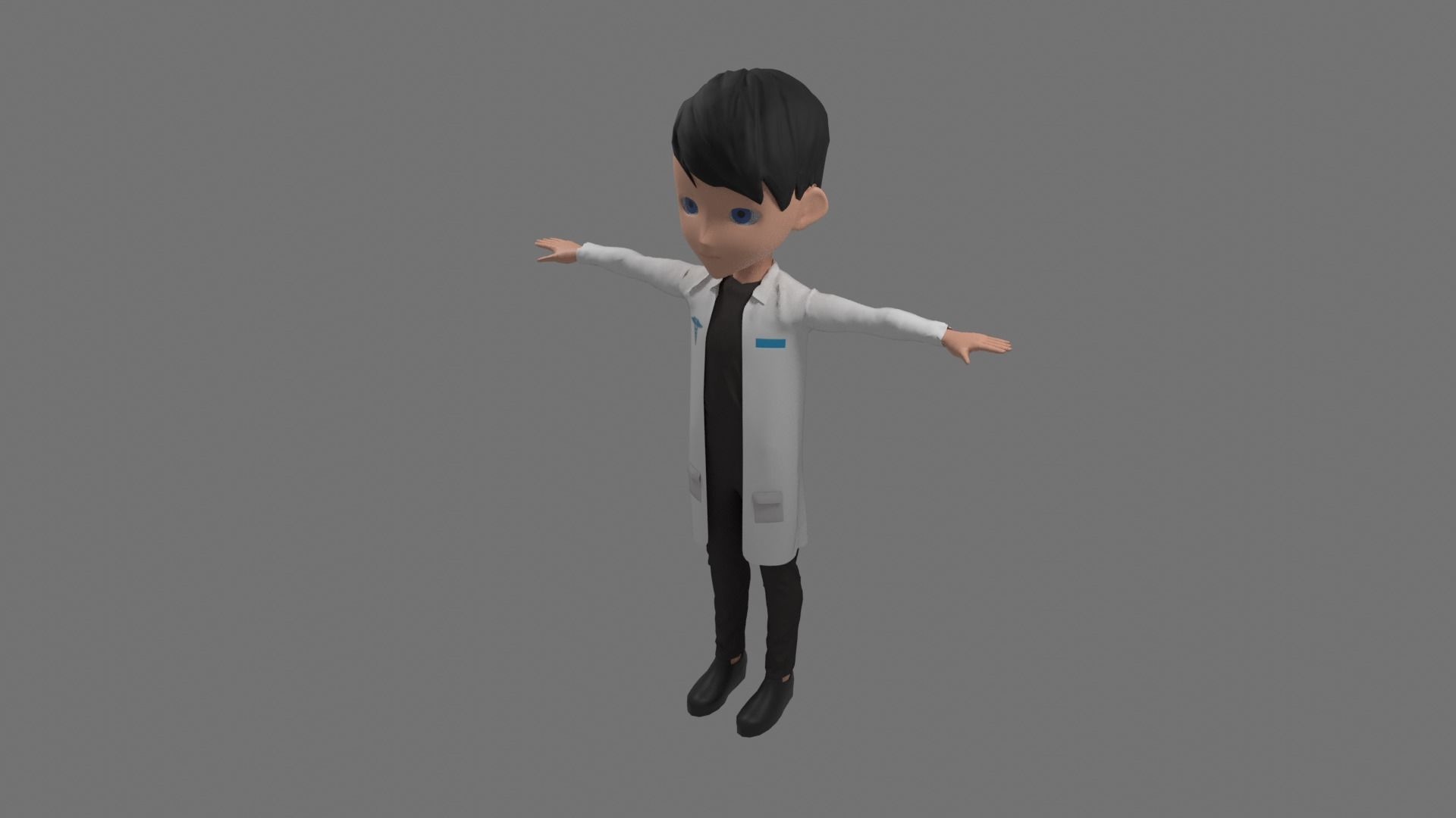 Doctor - Cartoon Character Man Low-poly 3D model_1