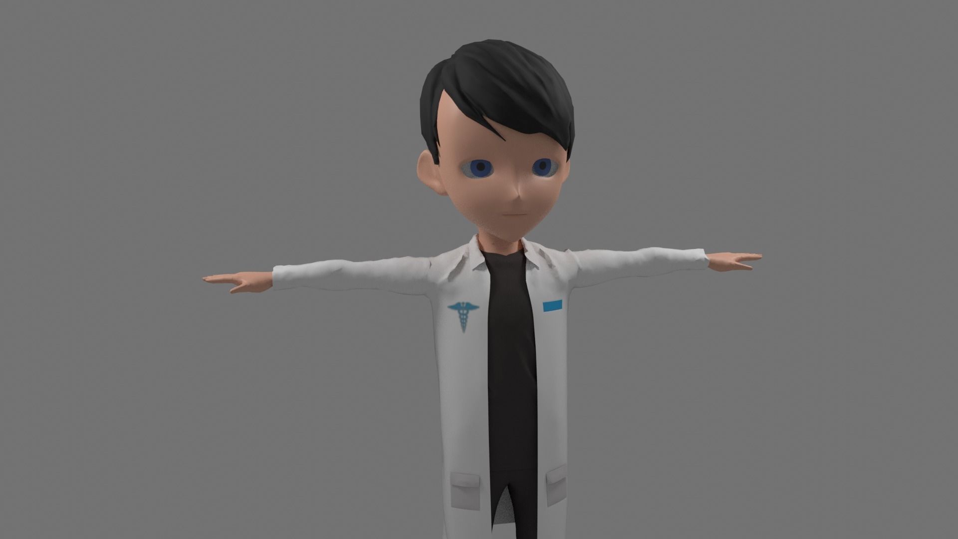 Doctor - Cartoon Character Man Low-poly 3D model_3