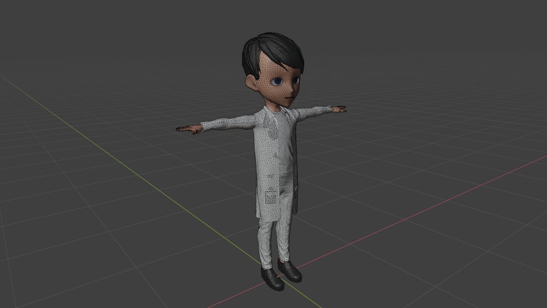 Doctor - Cartoon Character Man Low-poly 3D model_6