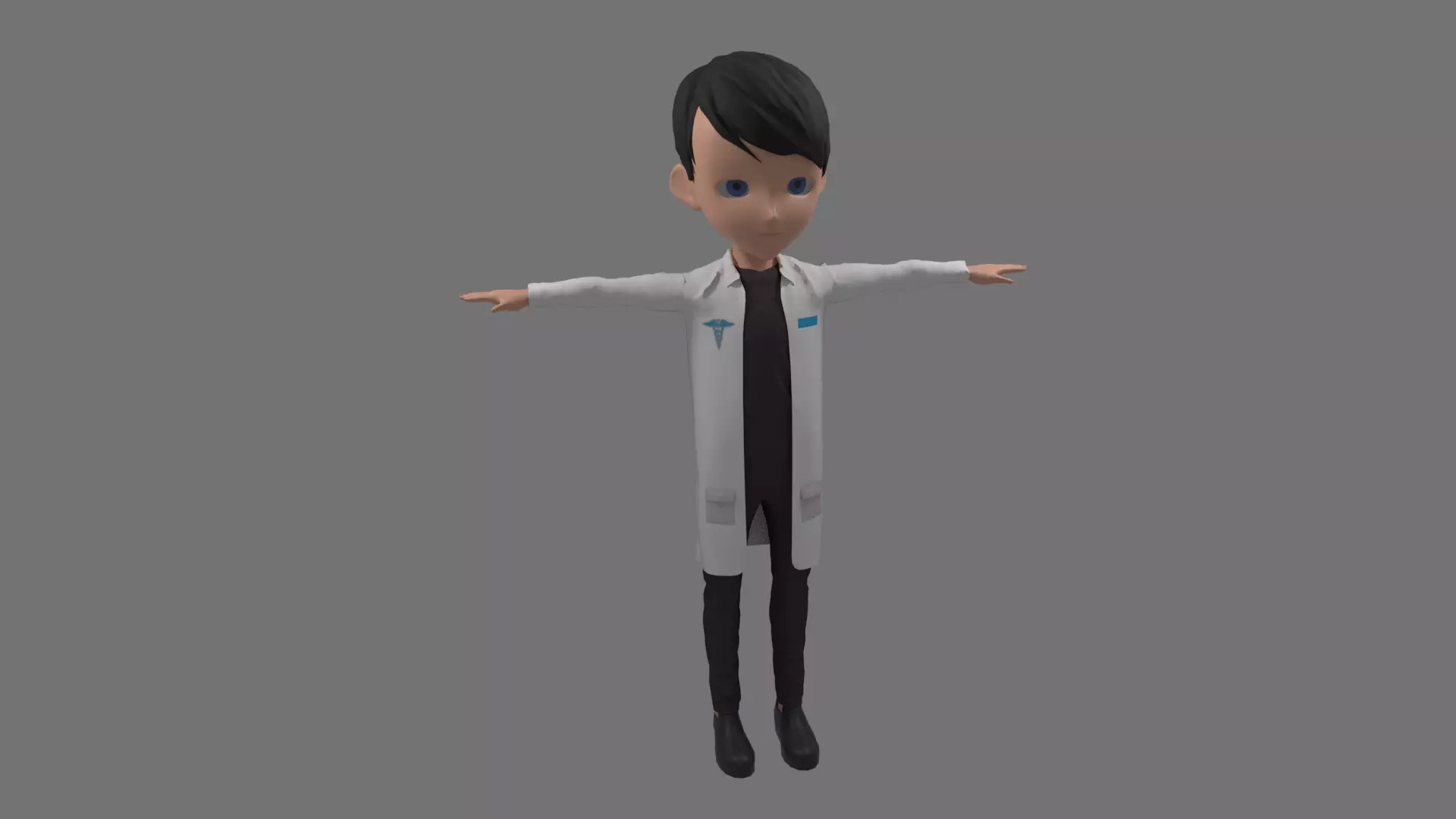 Doctor - Cartoon Character Man Low-poly 3D model_0