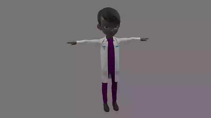 Doctor - Cartoon Character Afro Man