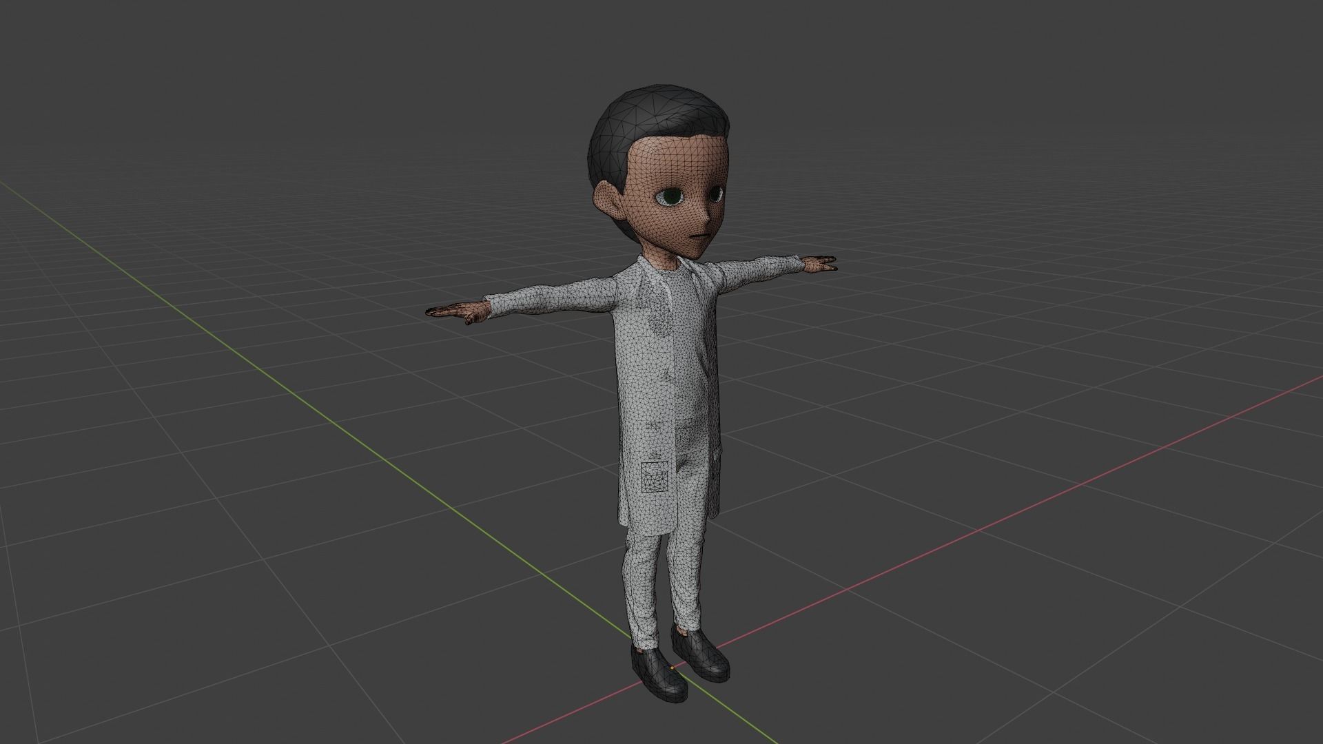 Doctor - Cartoon Character Man Low-poly 3D model_6