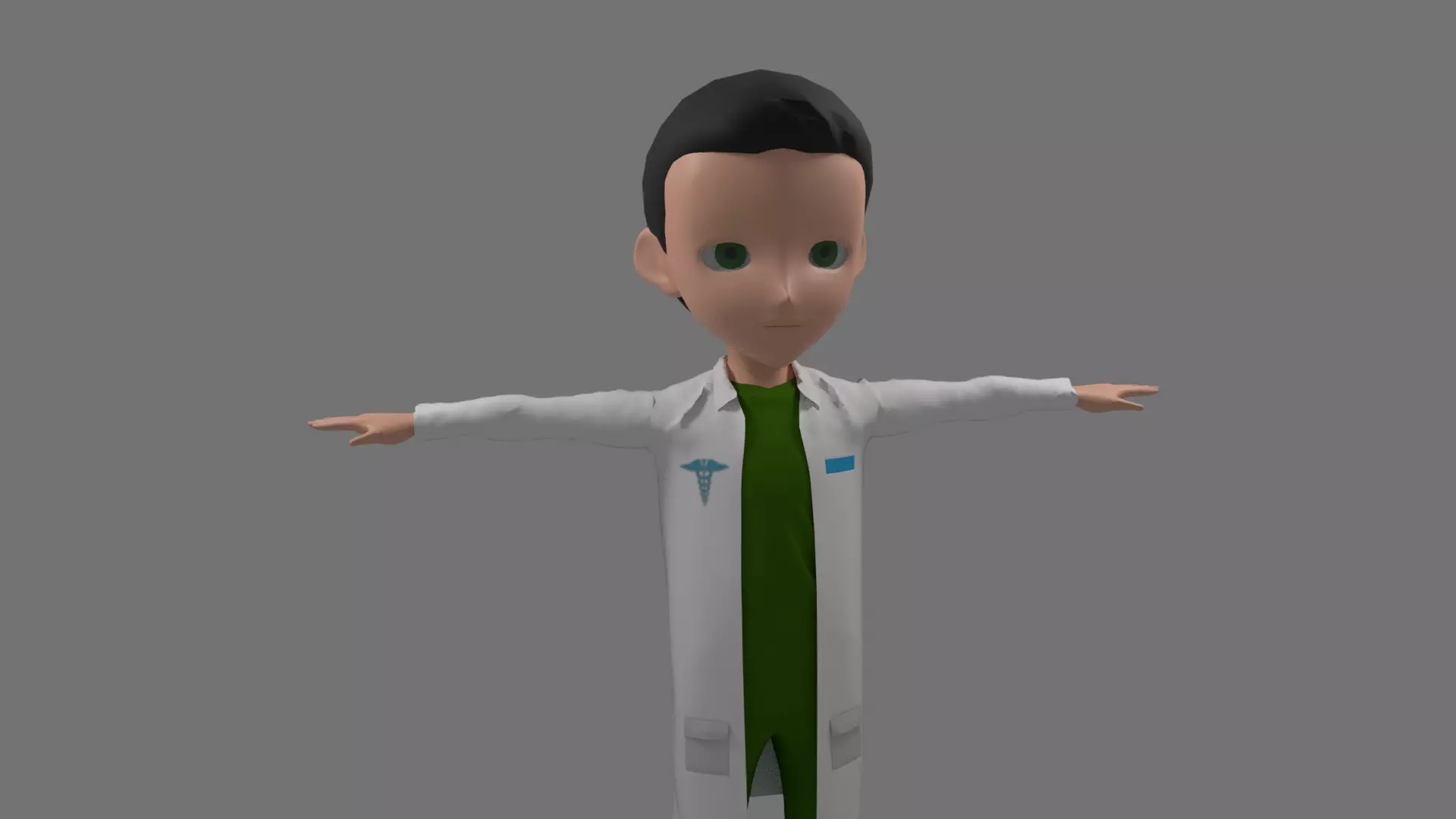 Doctor - Cartoon Character Man Low-poly 3D model_0