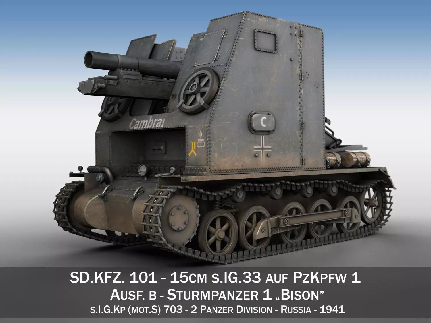 Sturmpanzer 1 Bison Cambrai- 2 PzDiv 3D model_0