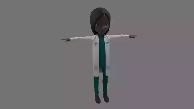Doctor - Cartoon Character Afro Woman