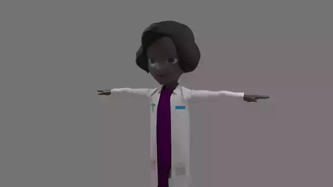 Doctor - Cartoon Character Afro Woman