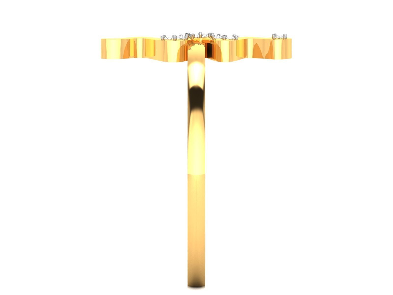 Diamond Ring For Women 3d Print Model 3D print model_5