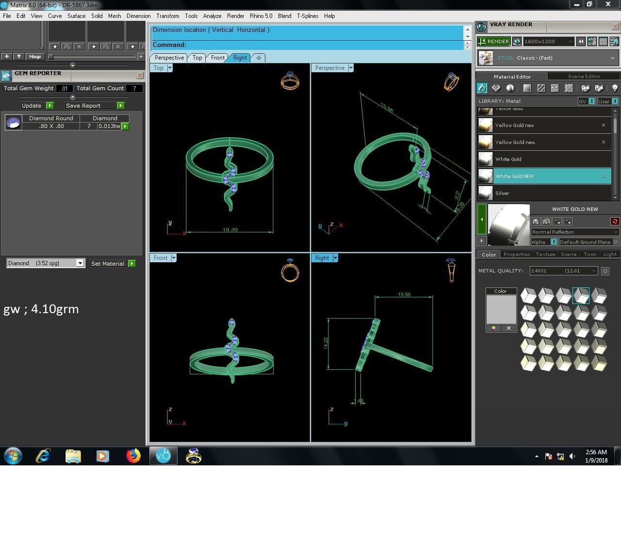 Diamond Ring For Women 3d Print Model 3D print model_3