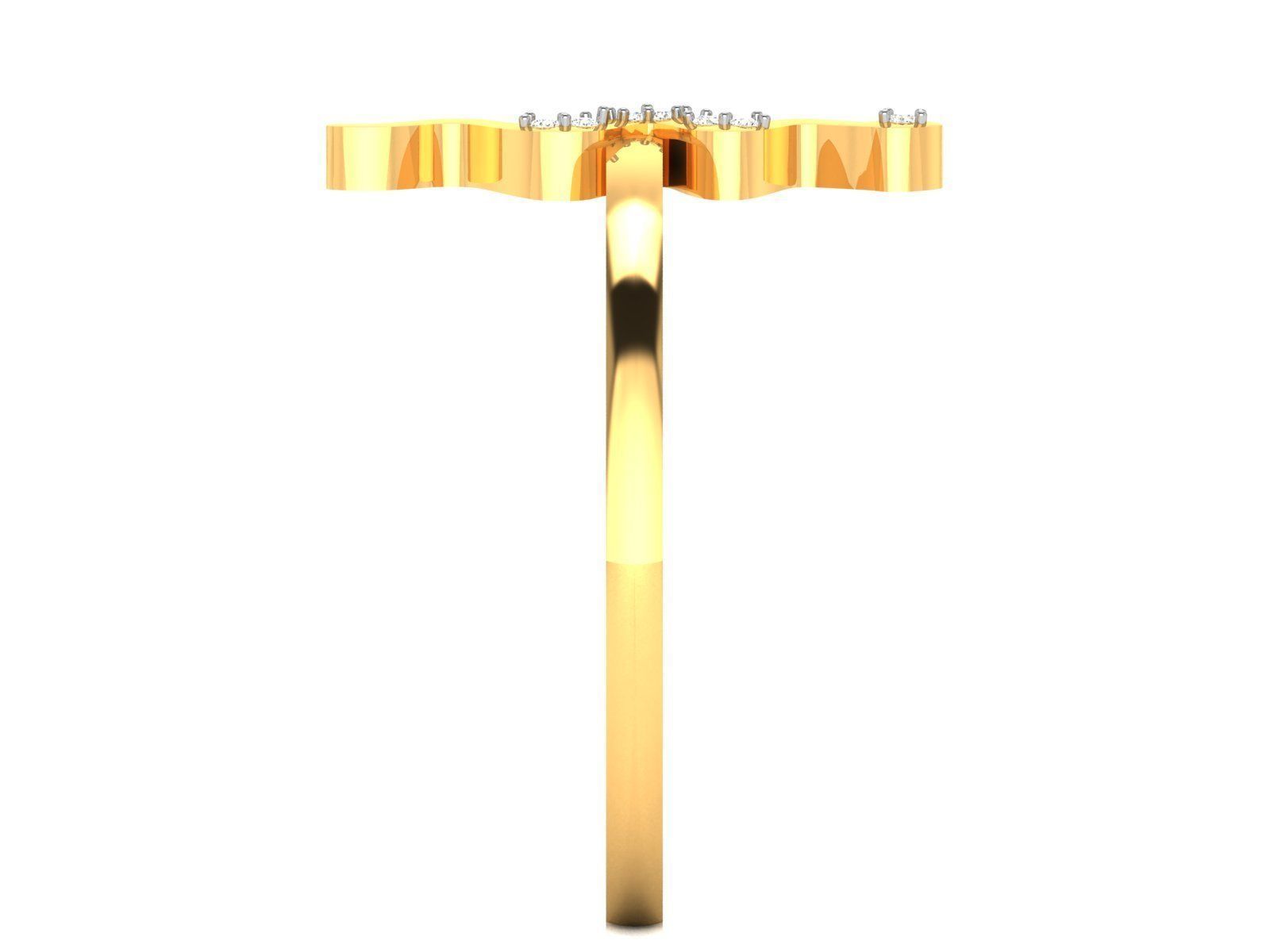 Diamond Ring For Women 3d Print Model 3D print model_8