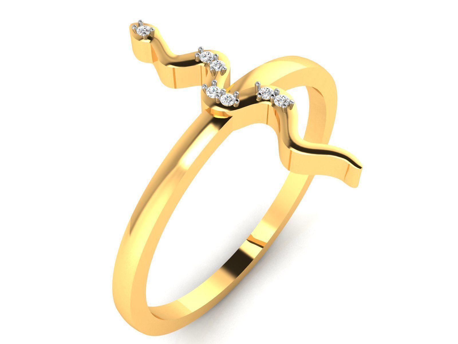 Diamond Ring For Women 3d Print Model 3D print model_2