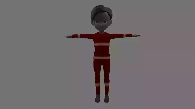 Fireman - Cartoon Character Afro Man