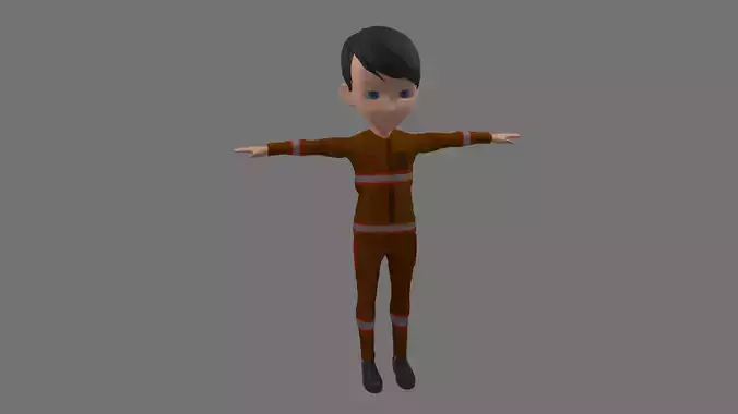 Fireman - Cartoon Character Man