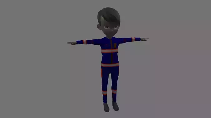 Fireman - Cartoon Character Afro Man