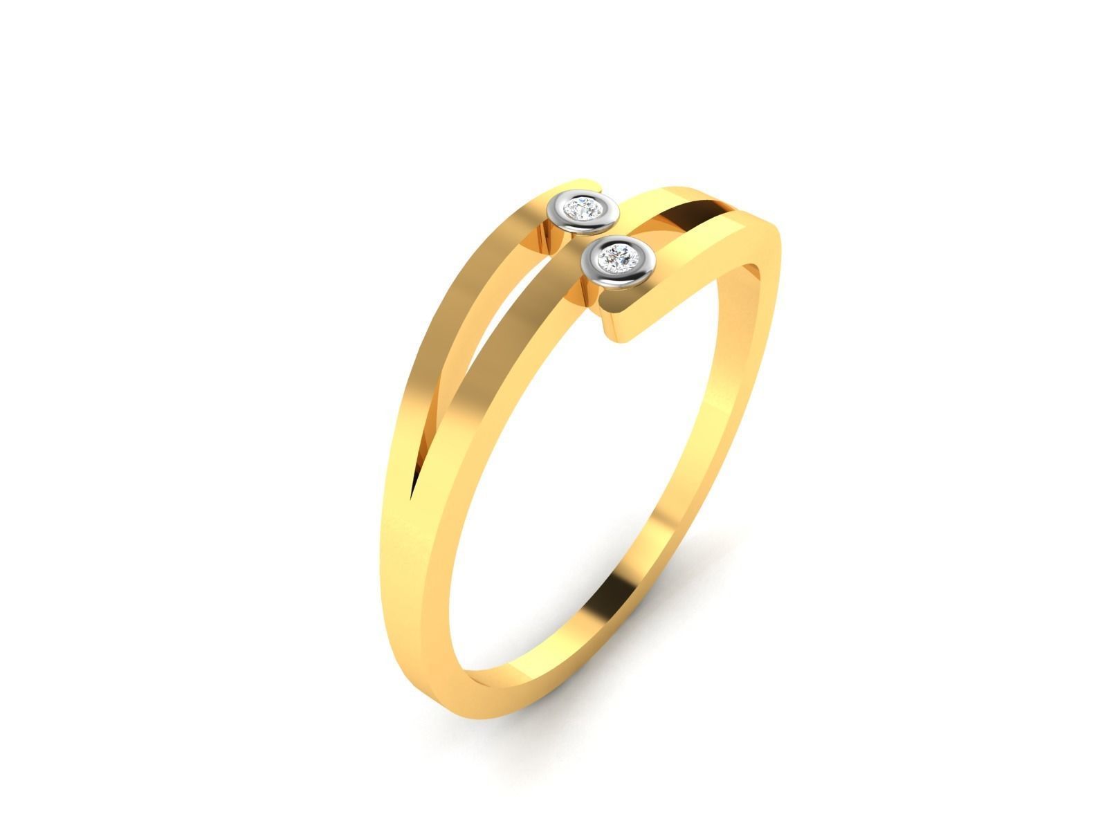 Diamond Ring For Women 3d Print Model 3D print model_4