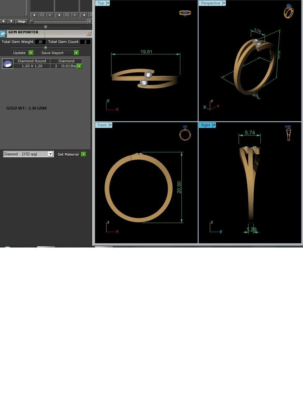 Diamond Ring For Women 3d Print Model 3D print model_3