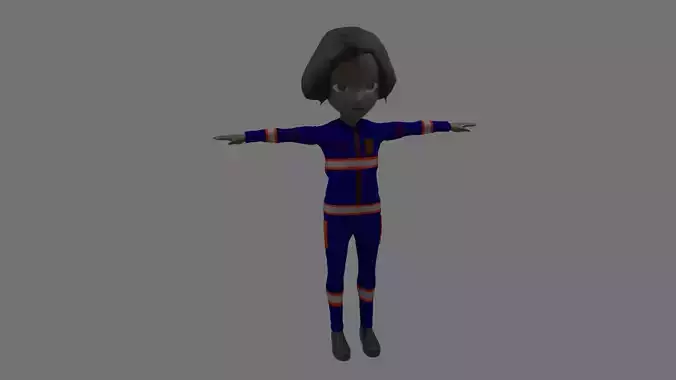 Fireman - Cartoon Character Afro Woman