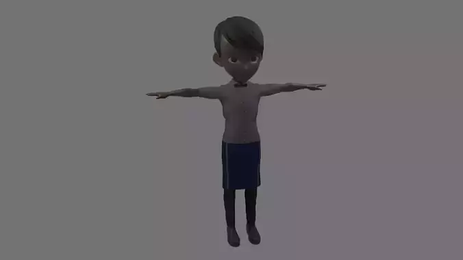 Waiter - Cartoon Character Afro Man