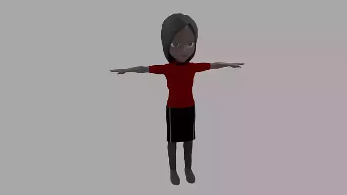 Waiter - Cartoon Character Afro Woman