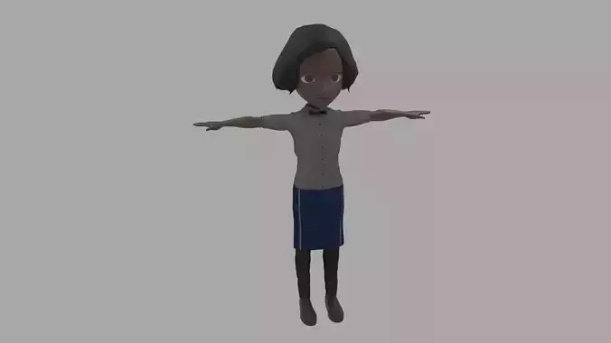 Waiter - Cartoon Character Afro Woman
