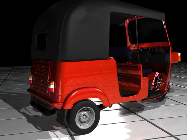Bajaj Three wheel TukTuk 3D model Re-205 3D model_5