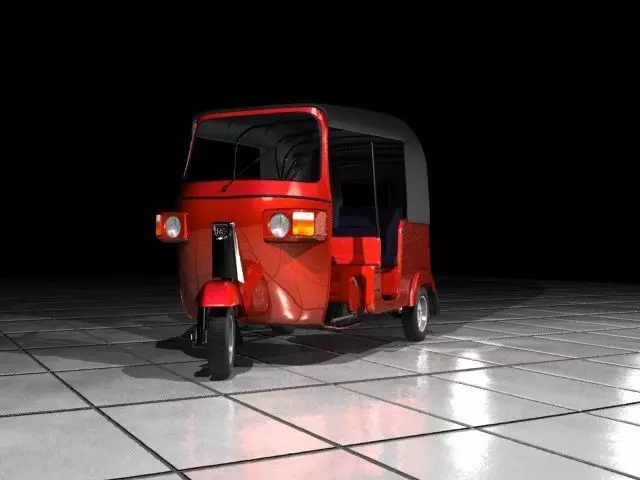 Bajaj Three wheel TukTuk 3D model Re-205 3D model_0