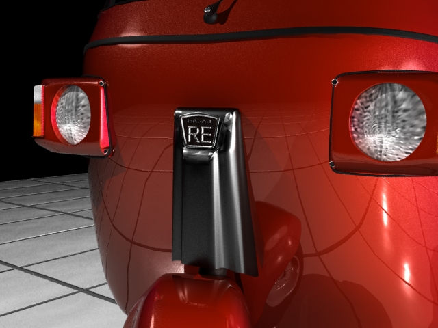 Bajaj Three wheel TukTuk 3D model Re-205 3D model_6