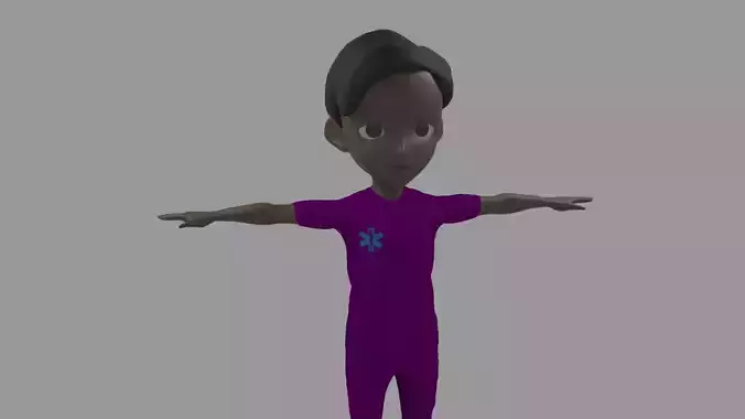 Nurse - Cartoon Character Afro Man