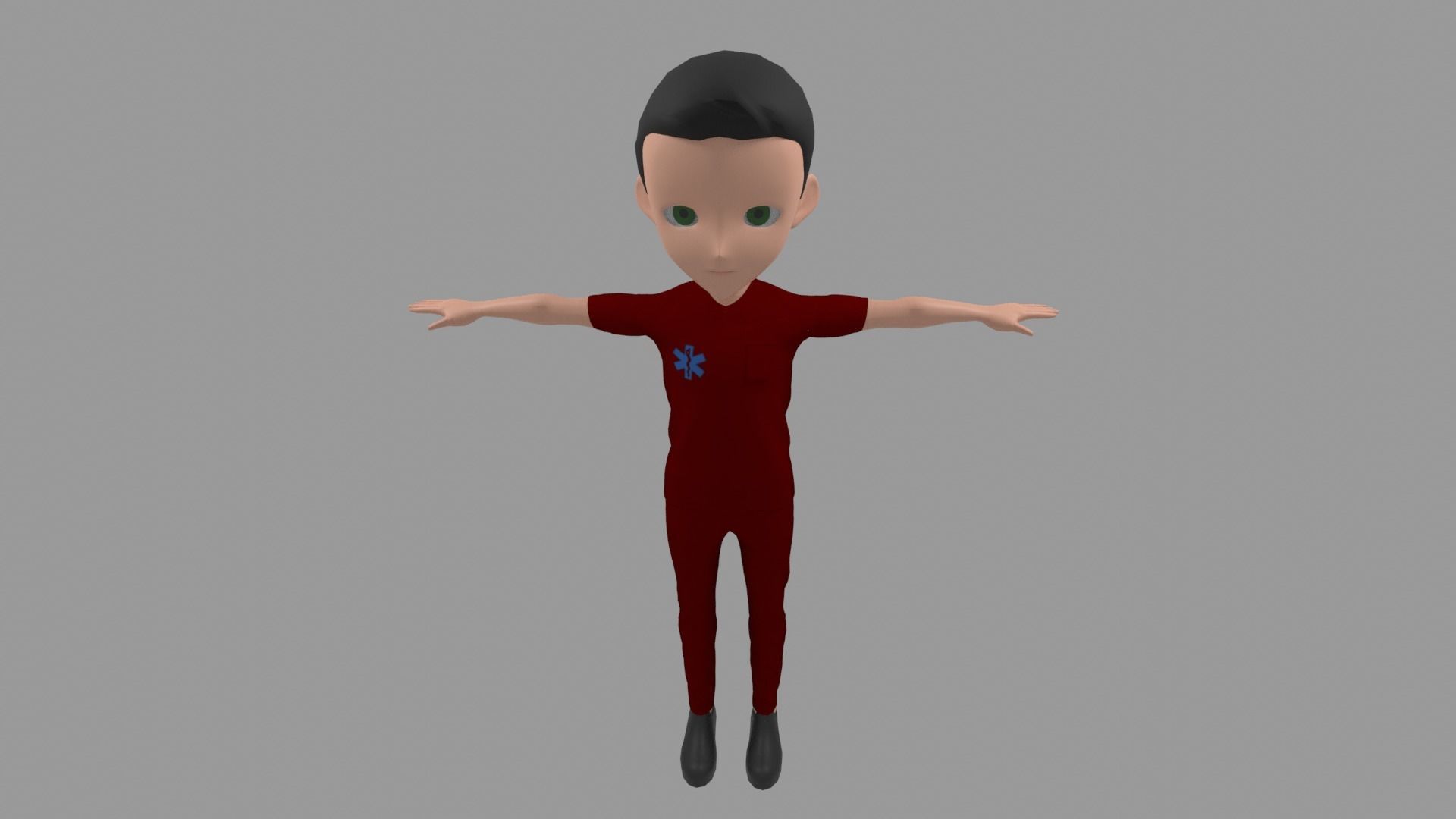 Nurse - Cartoon Character Man Low-poly 3D model_5