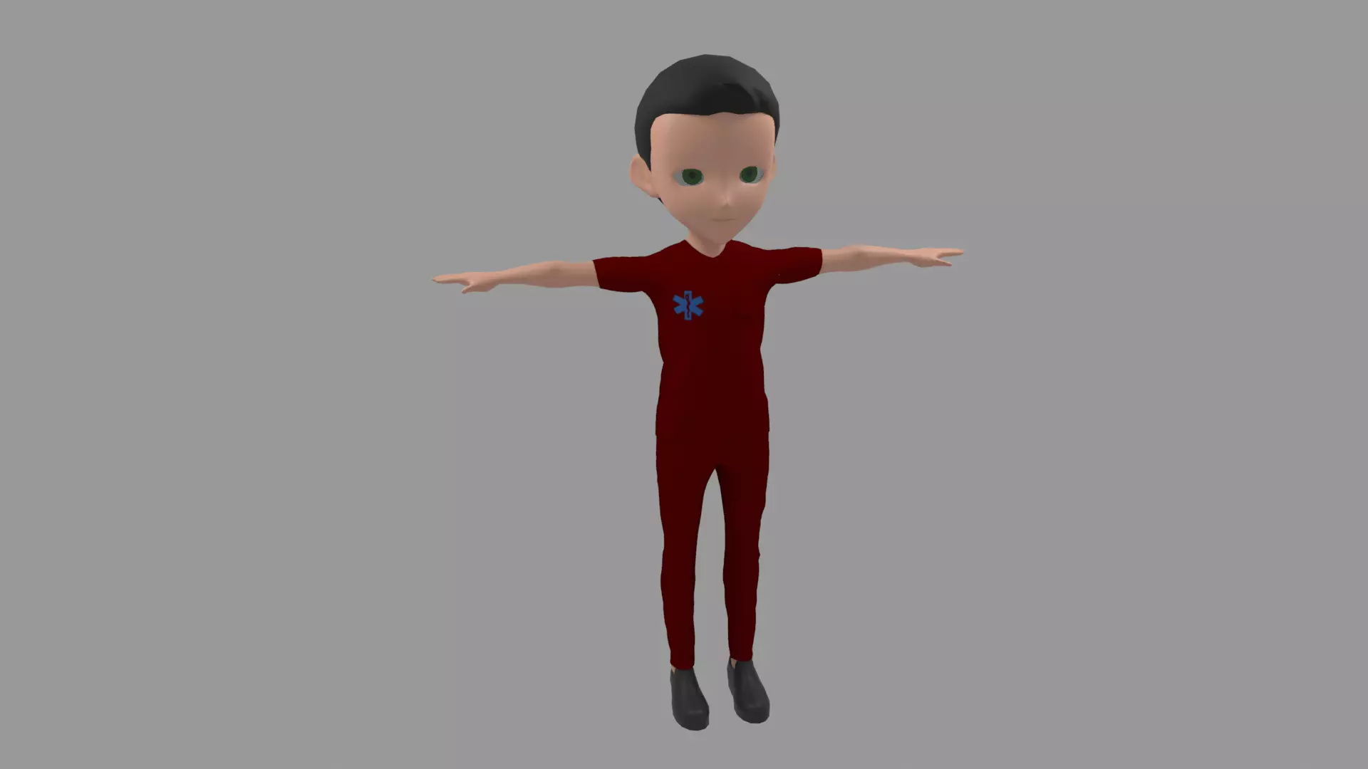 Nurse - Cartoon Character Man Low-poly 3D model_0