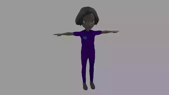 Nurse - Cartoon Character Afro Woman