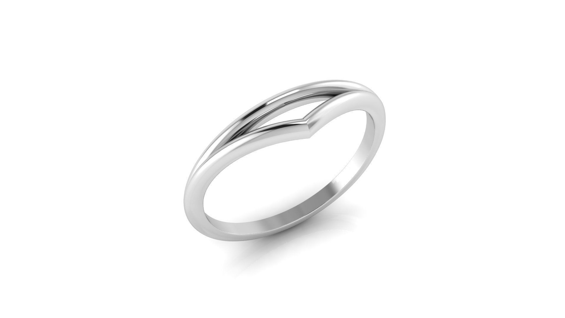 Modern Minimalistic Ring V and Normal 3D print model_9