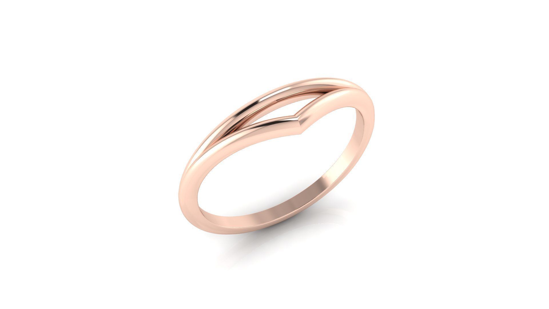 Modern Minimalistic Ring V and Normal 3D print model_2