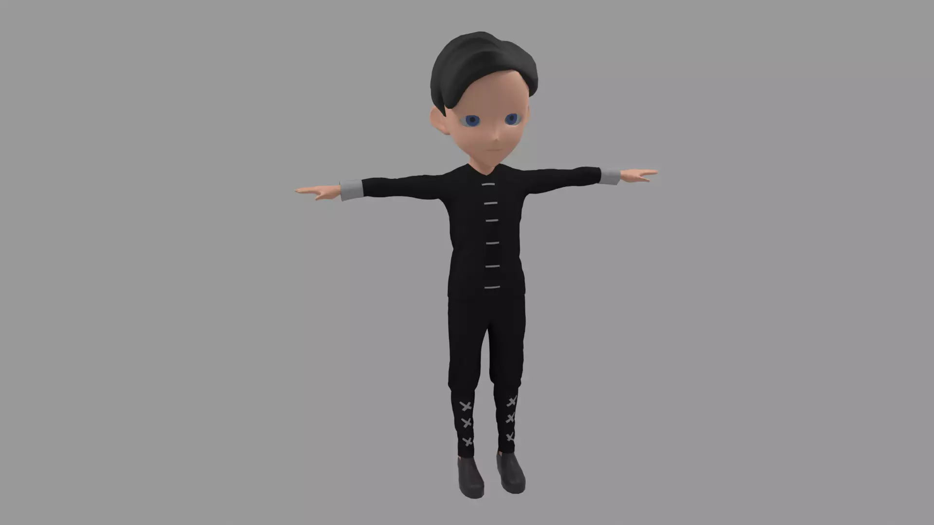 Kung fu - Cartoon Character Man Low-poly 3D model