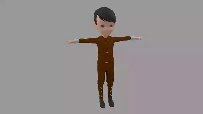 Kung fu - Cartoon Character Man Low-poly 3D model