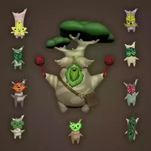 Obab and 9 Koroks mini figures